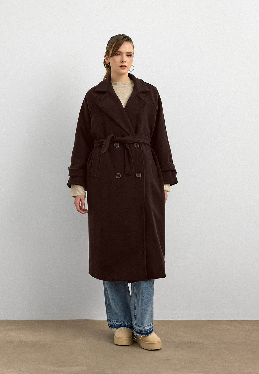 Rana Subaşı Kaşe Kaban Kahverengi