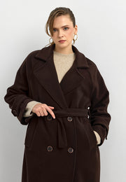 Rana Subaşı Kaşe Kaban Kahverengi