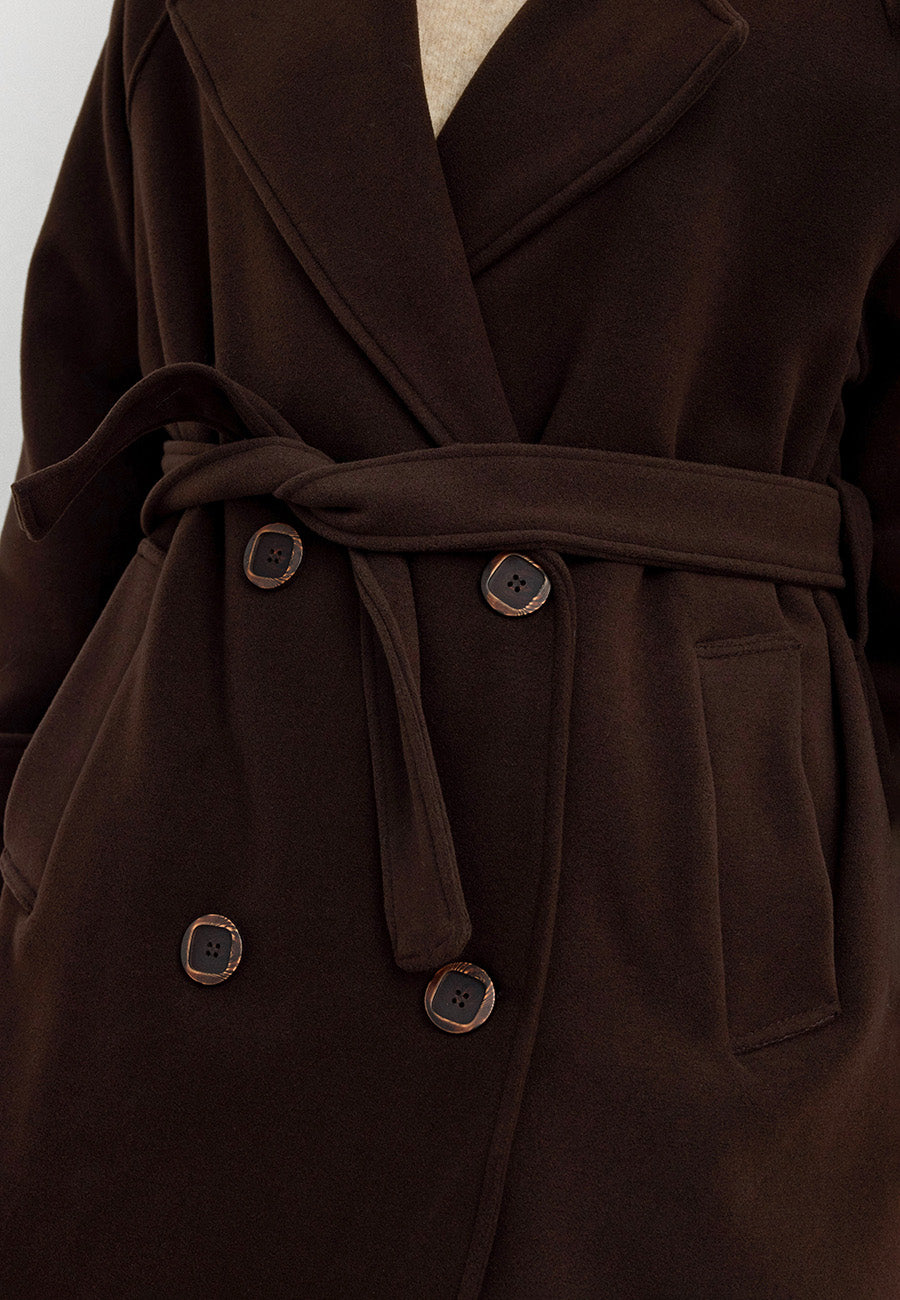 Rana Subaşı Kaşe Kaban Kahverengi