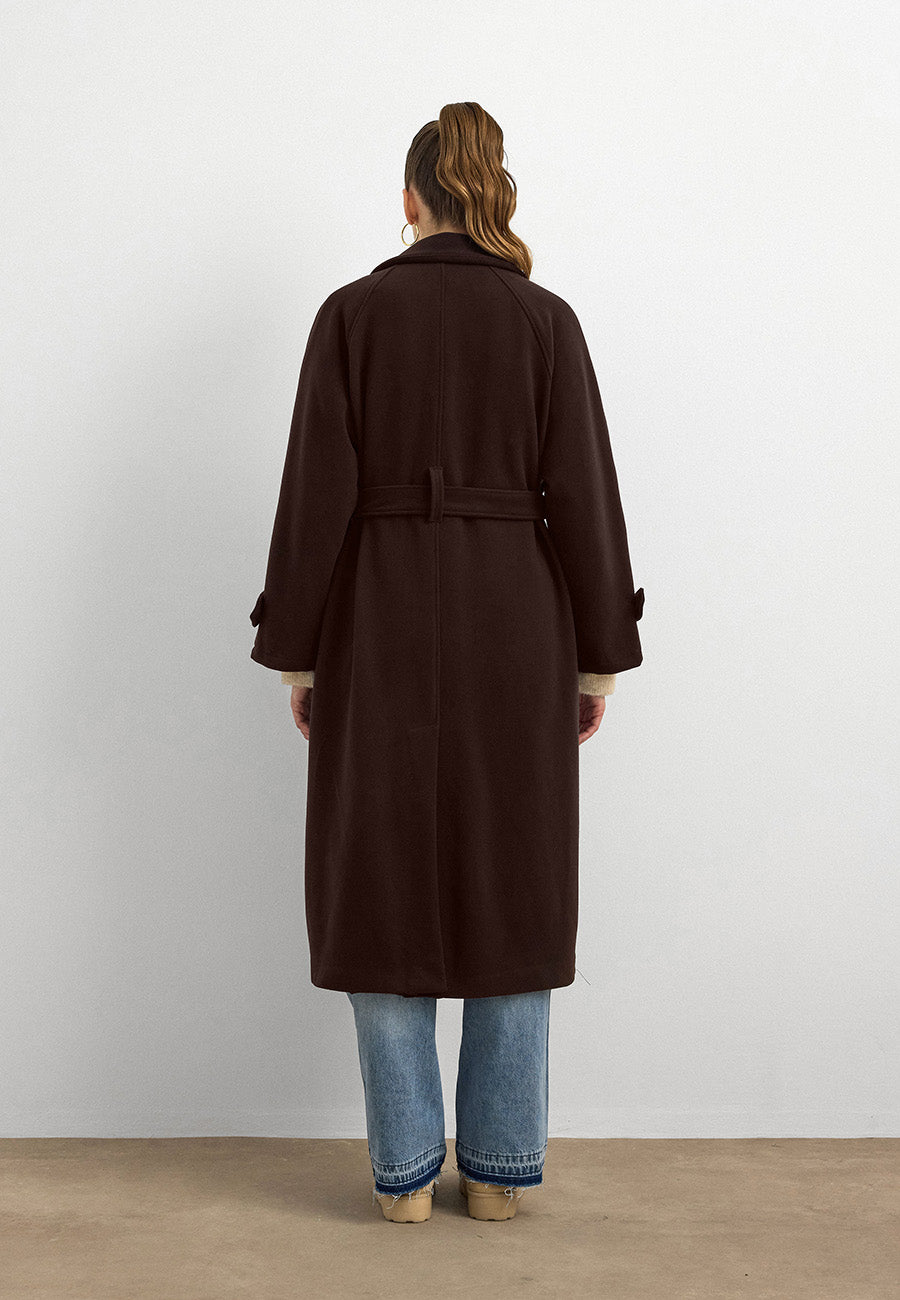 Rana Subaşı Kaşe Kaban Kahverengi