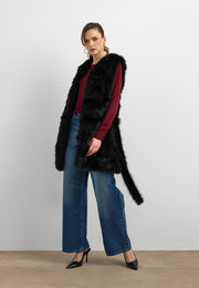 Kisya Tüylü Bağlamalı Yelek