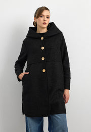 Rana Subaşı Kısa Buklet Kaban - Siyah