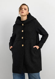 Rana Subaşı Kısa Buklet Kaban - Siyah