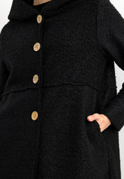 Rana Subaşı Kısa Buklet Kaban - Siyah