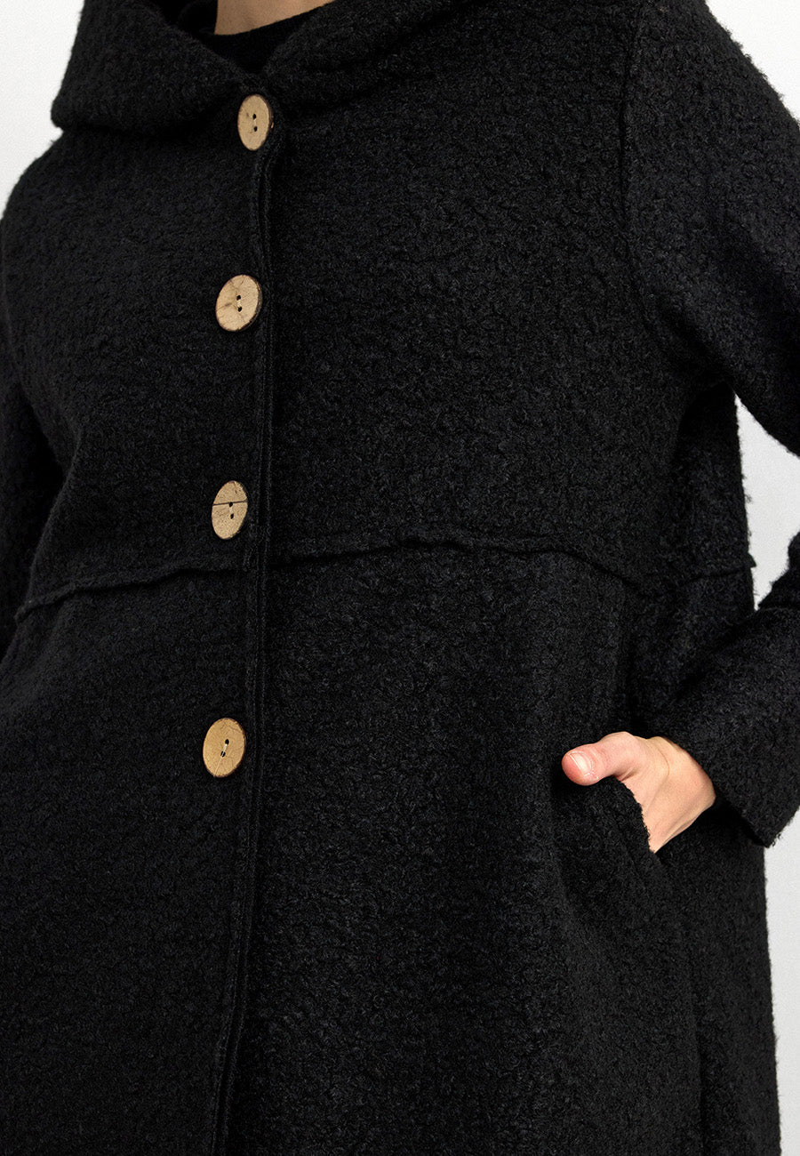 Rana Subaşı Kısa Buklet Kaban - Siyah