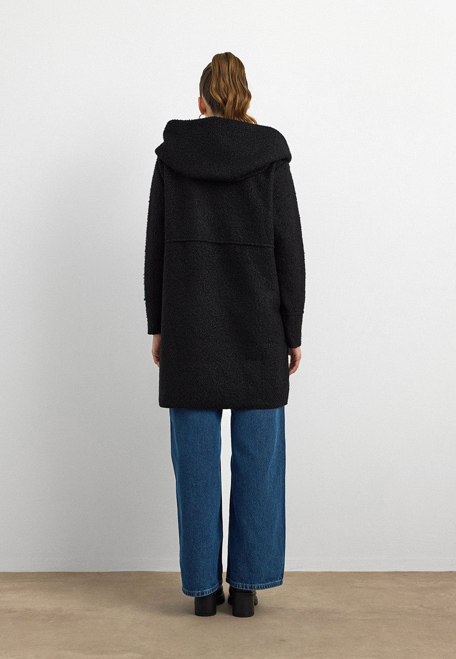 Rana Subaşı Kısa Buklet Kaban - Siyah