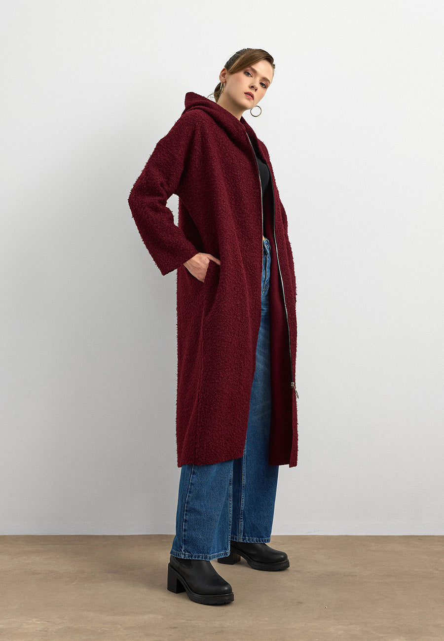 Teddy Buklet Kaban Bordo