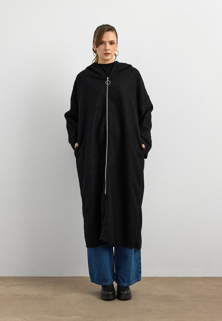 Teddy Buklet Kaban Siyah