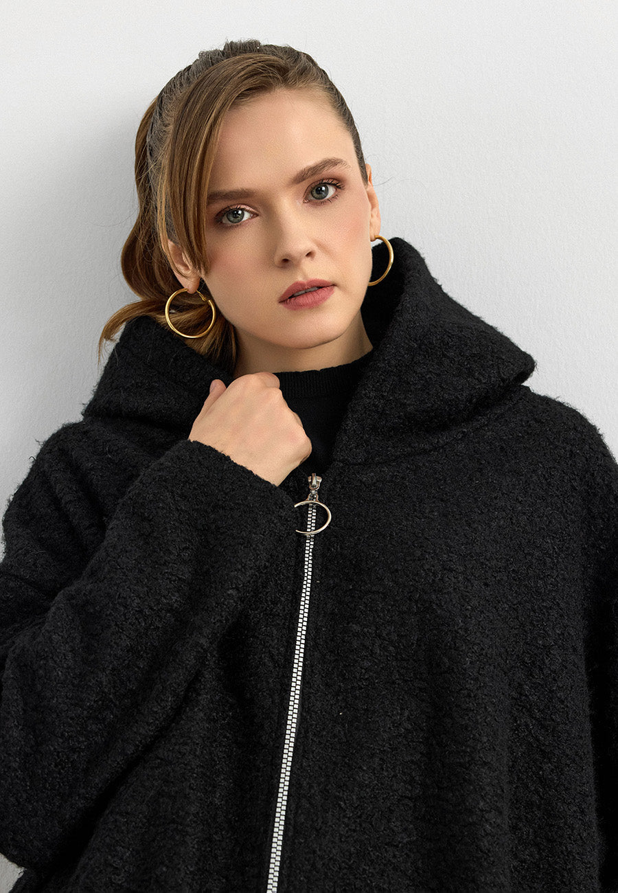 Teddy Buklet Kaban Siyah