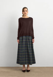 10536 Bisiklet Yaka İnce Triko-Bordo