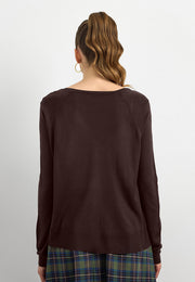 10536 Bisiklet Yaka İnce Triko-Bordo