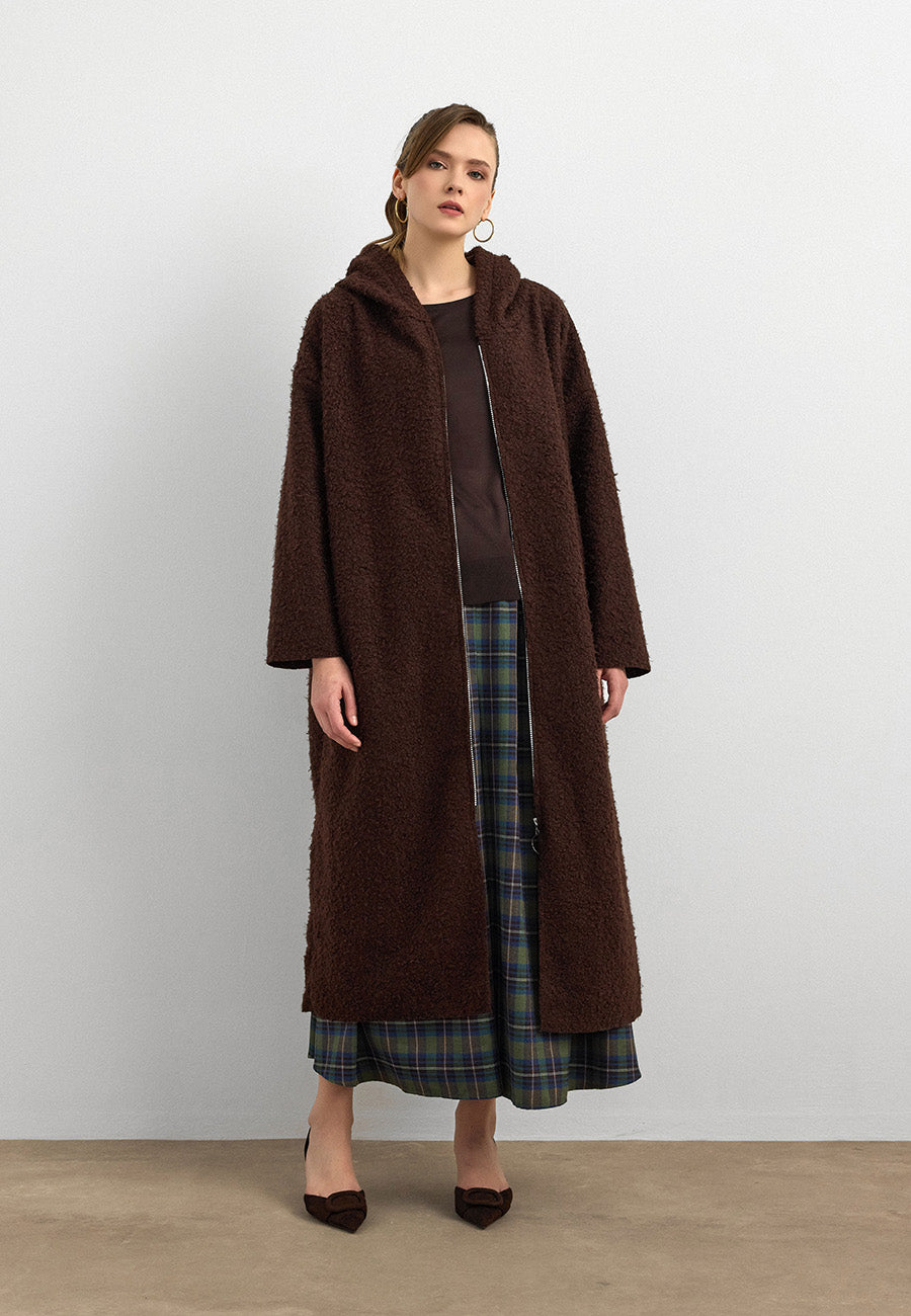 Teddy Buklet Kaban Kahverengi