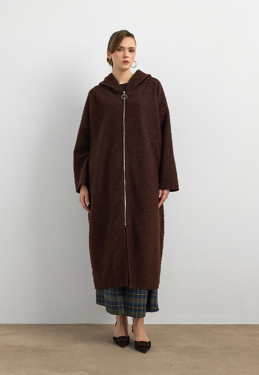 Teddy Buklet Kaban Kahverengi