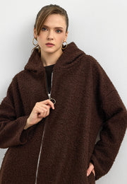 Teddy Buklet Kaban Kahverengi