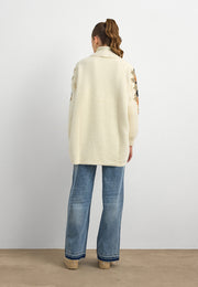 Premium Taş İşlemeli Hırka-Krem