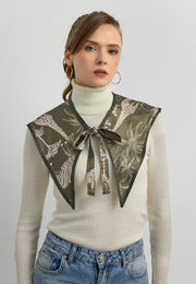 Desenli Saten Fular Yakalık-RS05