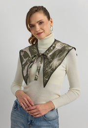 Desenli Saten Fular Yakalık-RS05