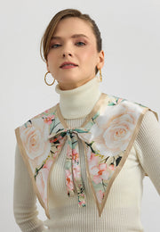 Desenli Saten Fular Yakalık-RS03