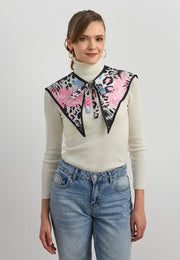 Desenli Saten Fular Yakalık-RS07