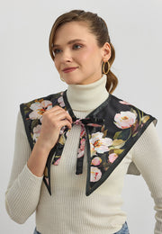 Desenli Saten Fular Yakalık-RS04