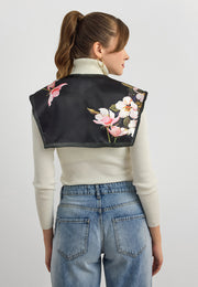 Desenli Saten Fular Yakalık-RS04