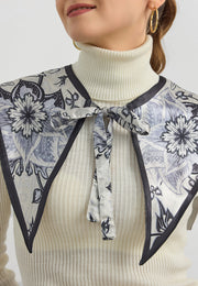 Desenli Saten Fular Yakalık-RS06