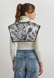 Desenli Saten Fular Yakalık-RS06