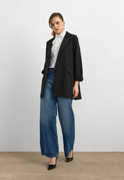 Krep Kumaş Ceket Siyah