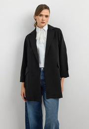 Krep Kumaş Ceket Siyah