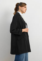 Krep Kumaş Ceket Siyah