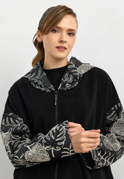 Rana Subaşı Çiçek Detaylı Kapüşonlu Kaban