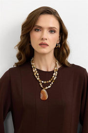 Amber Aura Doğal Taş Kolye