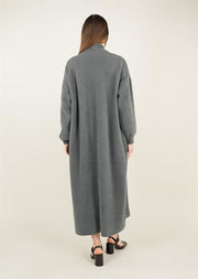 Sakal İplik Model Uzun Hırka Antrasit