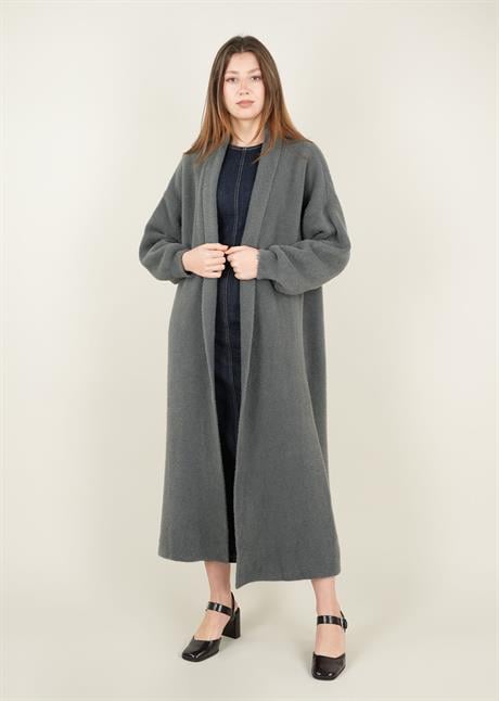 Sakal İplik Model Uzun Hırka Antrasit