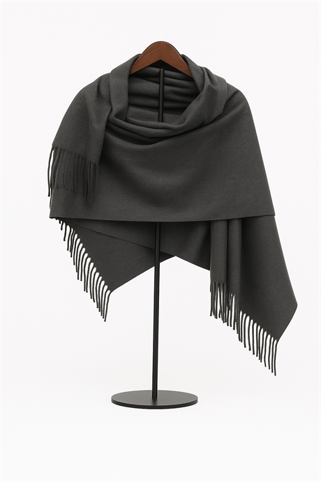 Antrasit Gri Kaşmir Şal