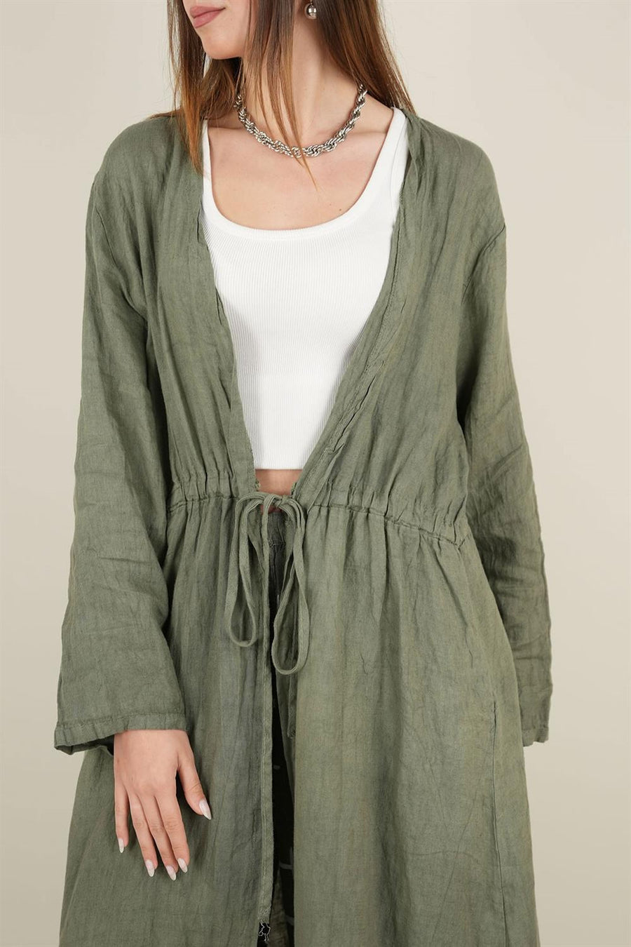 BAĞCIKLI KETEN KAP HAKİ