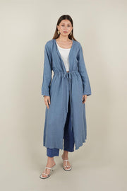 BAĞCIKLI KETEN KAP MAVİ