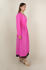 BAĞCIKLI KETEN KAP PEMBE