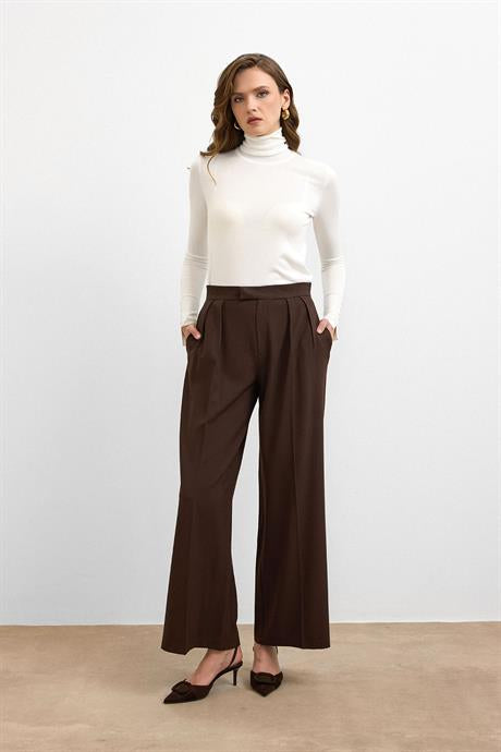 Classic Palazzo Pantolon - Kahve