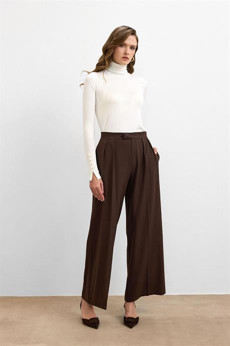 Classic Palazzo Pantolon - Kahve