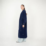 Damla Taşlı Angora Lacivert Hırka