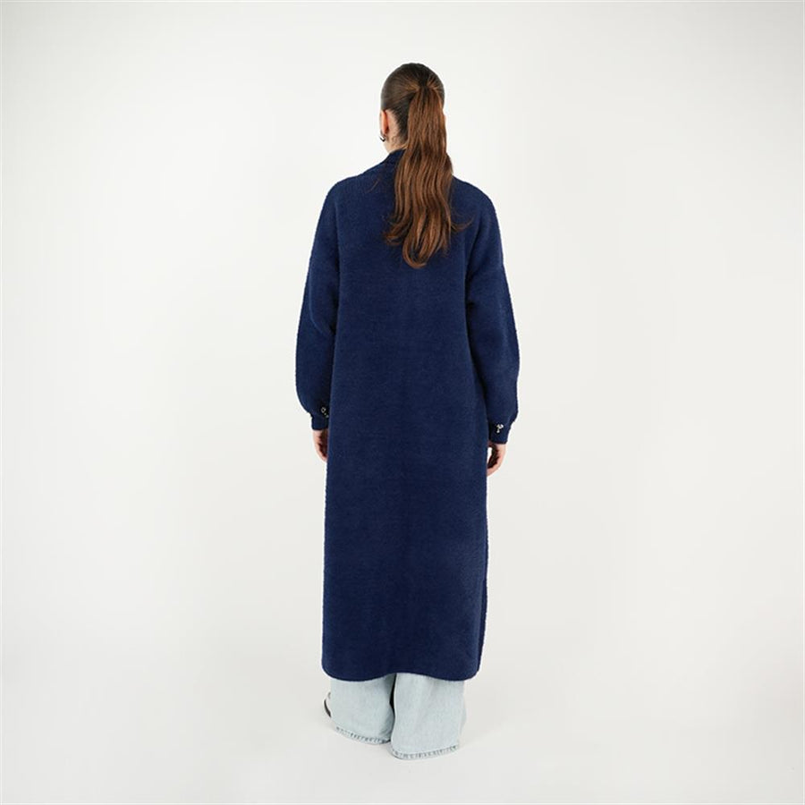 Damla Taşlı Angora Lacivert Hırka