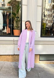 Damla Taşlı Uzun Hırka Lila