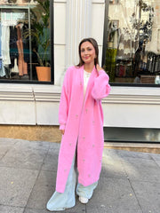 Damla Taşlı  Uzun Hırka Pembe