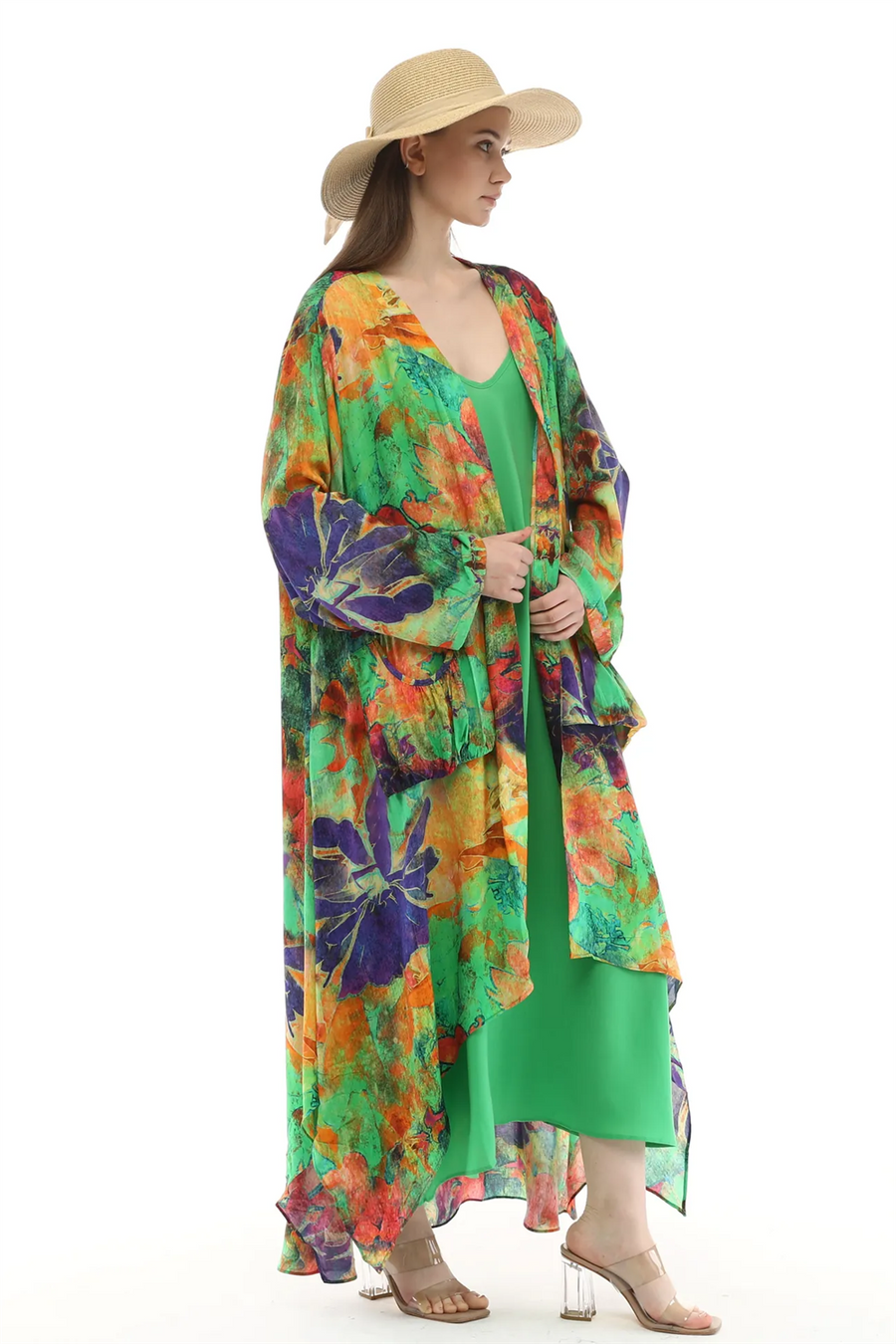 Desenli Kaftan 0170 Yeşil