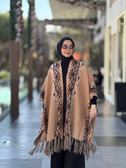 Etnik Desenli Püsküllü Panço