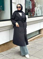 Gabardin Trenç Siyah