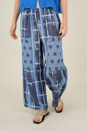 Geo Model Önden Cepli Keten Pantolon Mavi