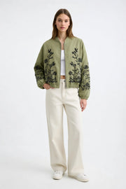 Royal Night Taşlı Bomber Yeşil 72539