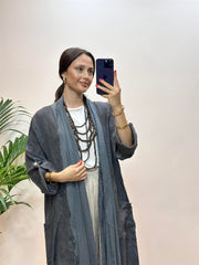 İpek Detaylı Keten Kap Antrasit